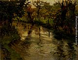 Woodland Scene With A River by Fritz Thaulow